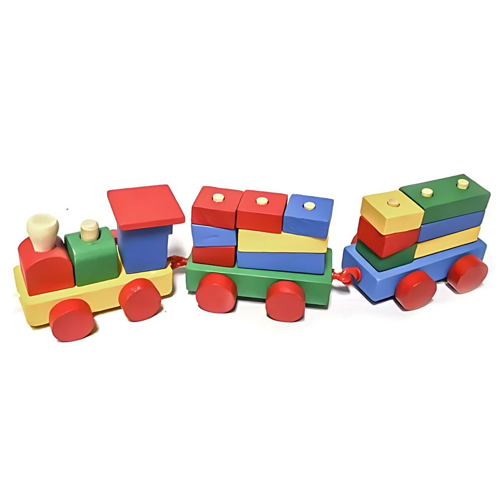 Tren De Encaje De Madera Con Figuras Geométricas Para Niños image number 2.0