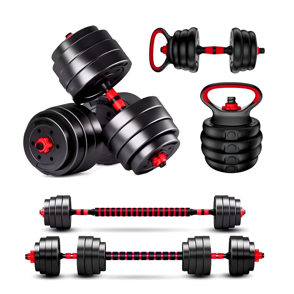 Set Mancuernas 20 Kg Convertible A Barra Kettlebell 3 En 1 image number 0.0
