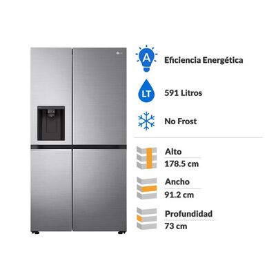 Refrigerador Side By Side LG GS66SPP / No Frost / 591 Litros / A
