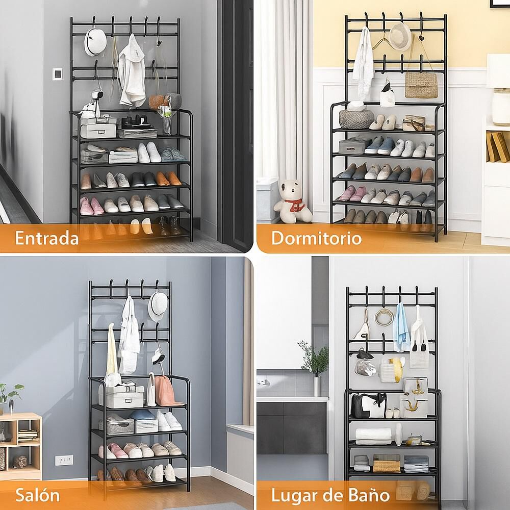 Organizador De Calzado Zapatos 5 Niveles Zapatero Perchero Color Blanco image number 3.0