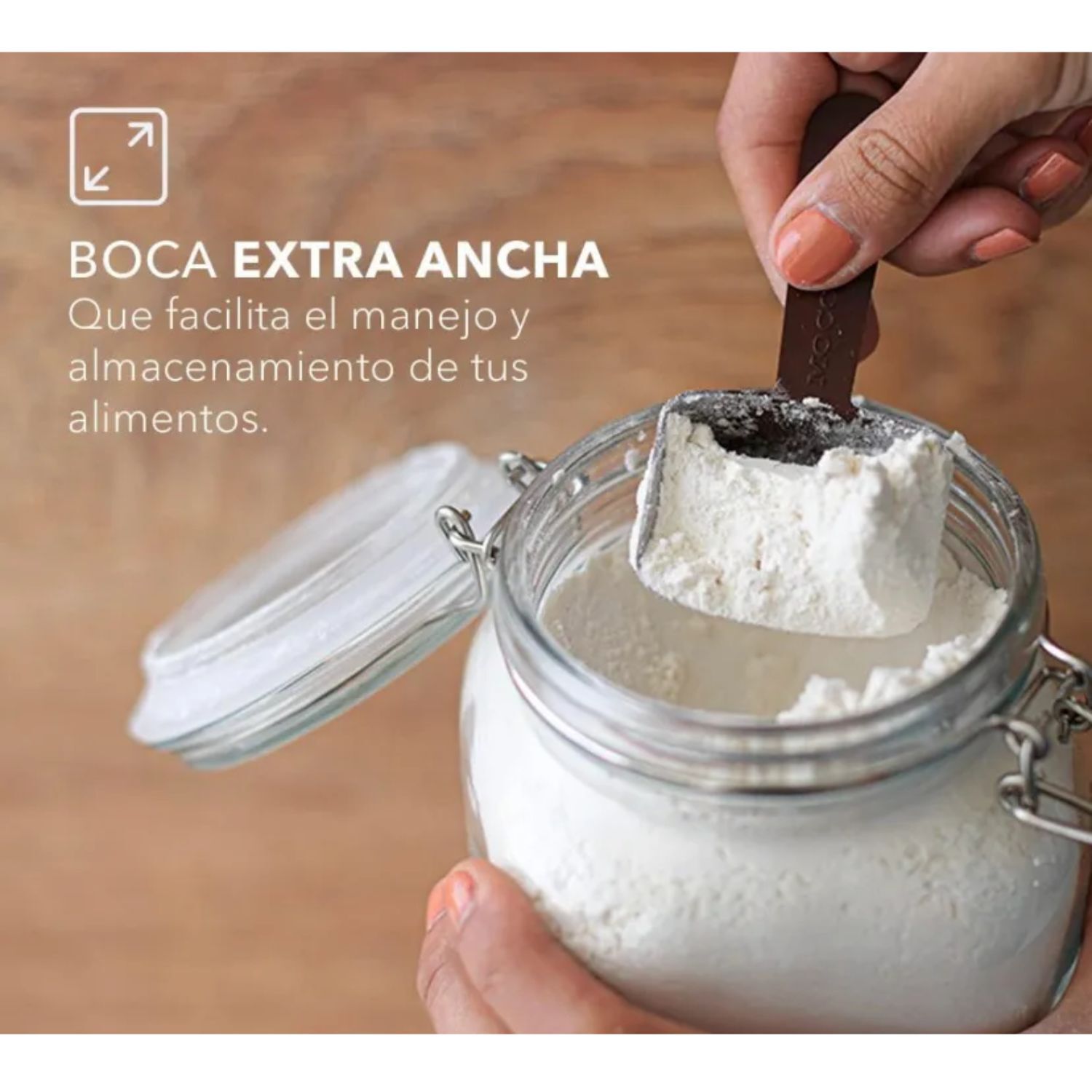 Set 2 Frascos Con Tapa Hermetica 500ml + 1000ml Allegra image number 2.0