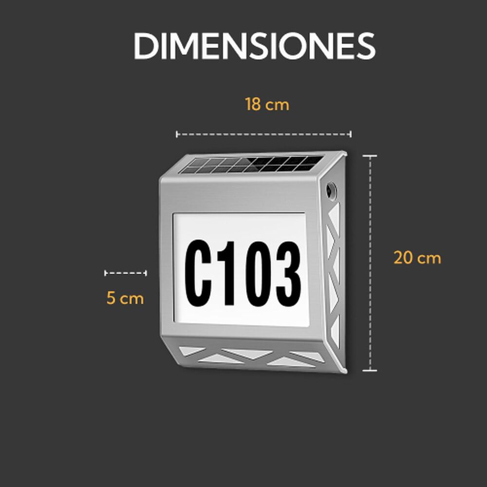 Pack 2 Aplique Solar Contra Agua Con Numeros De Casa image number 3.0