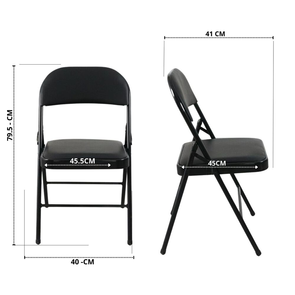 Silla Plegable Acolchada Negra Fold image number 1.0