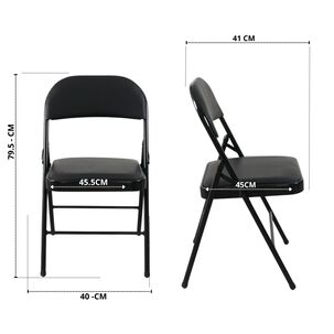 Silla Plegable Acolchada Negra Fold