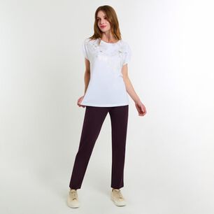 Polera Estampado Focalizado Manga Corta Cuello Redondo Mujer Lesage