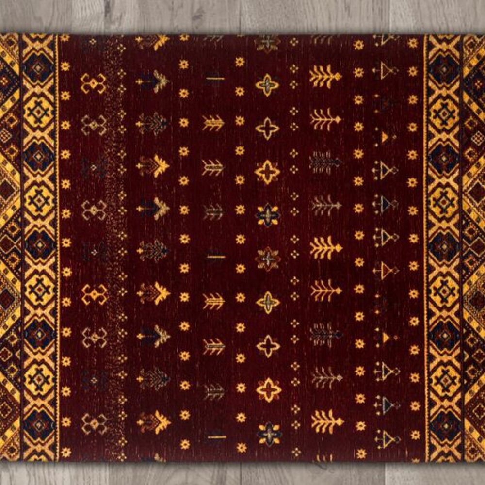 Alfombra Jacquard Burdeo Rectangular Mediana image number 0.0