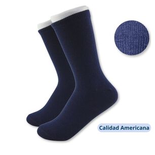 Calcet&iacute;n Escolar Corto Azul Algod&oacute;n Unisex 1 Par