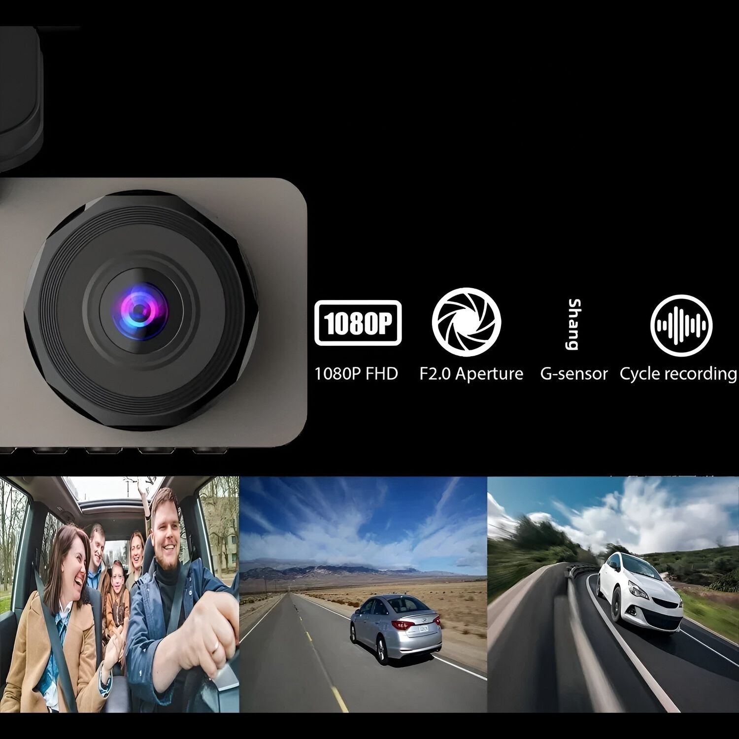 Dashcam Fhd Con Visi&oacute;n Nocturna Dual C&aacute;mara - Dvr Automotriz image number 9.0