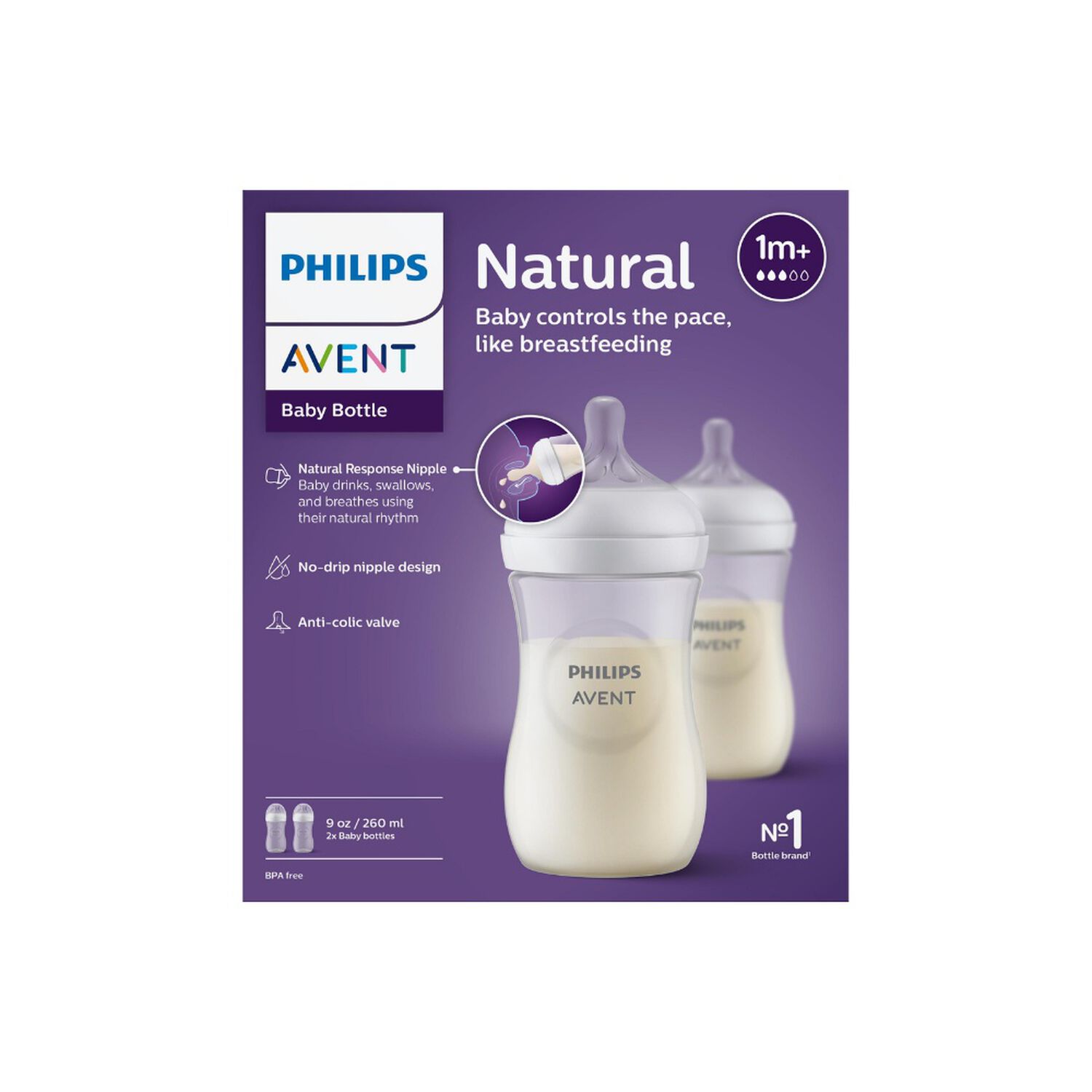 Mamaderas Natural Response Philips Avent Scy903/02 1m+ 260ml image number 6.0