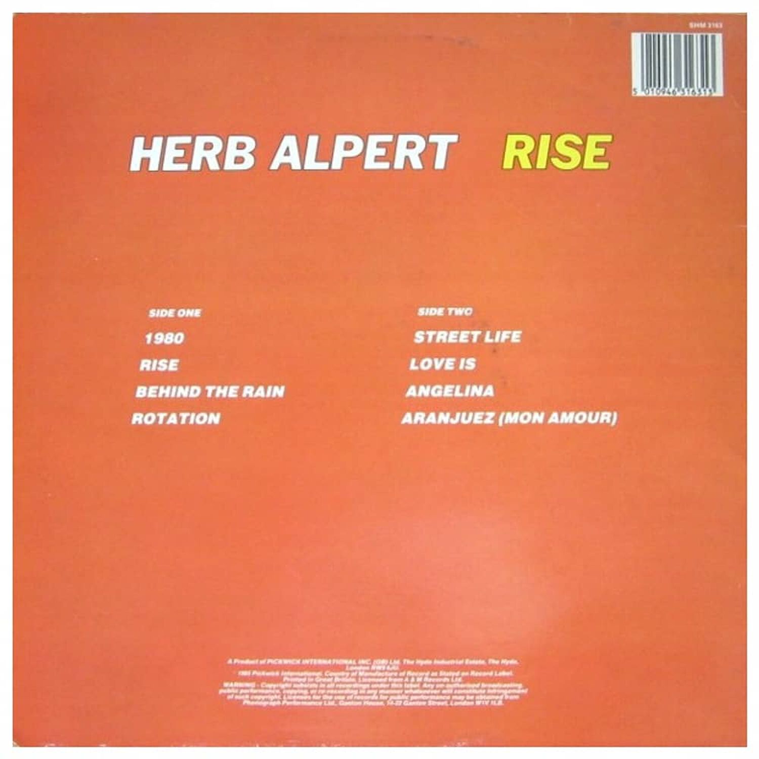 Herp Alpert - Rise | Vinilo Usado image number 1.0