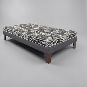 Cama 1 Plaza Box 13 Cm L180 Cm + Colchon Modelo Ideal / Con Patas De 19.5 Cm (gris)