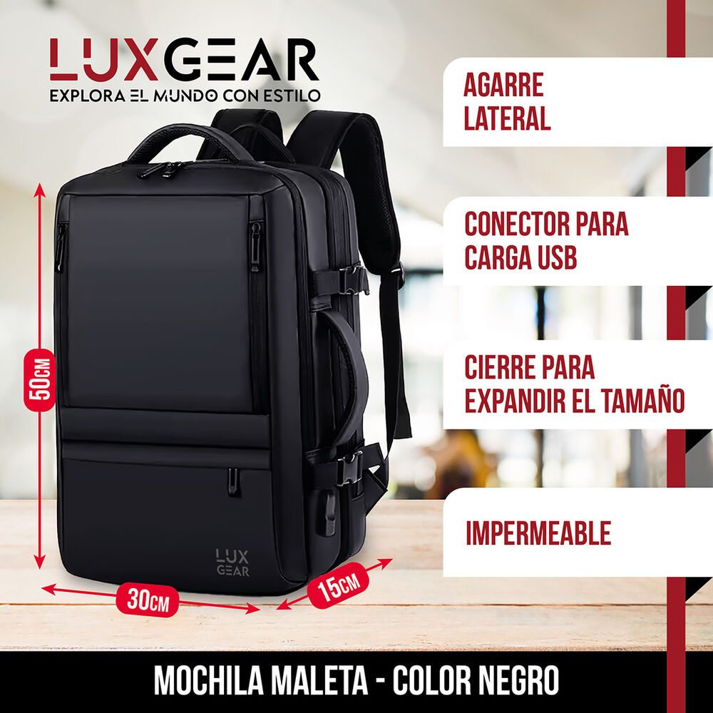 Mochila Maleta Viaje Cabina Luxgear Notebook Impermeable 48l image number 1.0