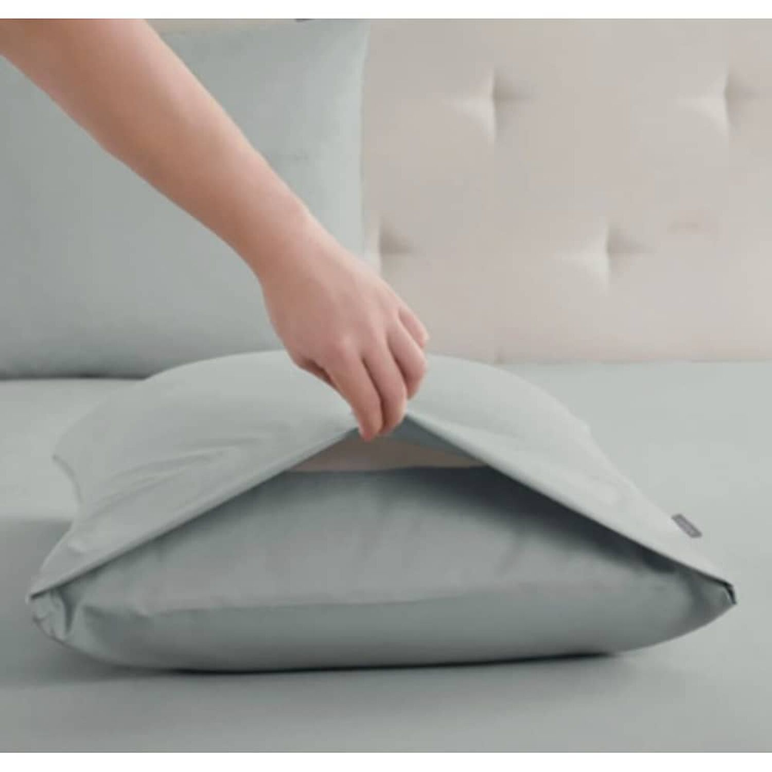 Set 4 Fundas Almohada 50x90 Gris Y Menta image number 2.0