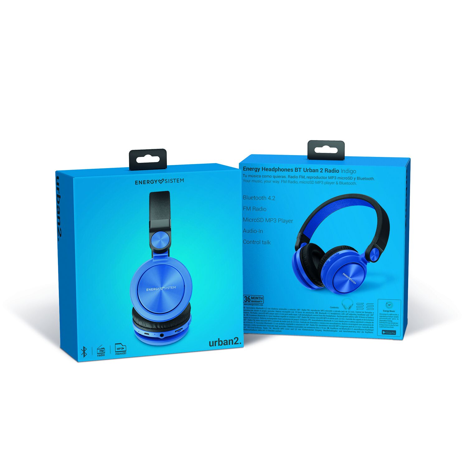 Audifono Energy Sistem Urban 2 Indigo Bt Fm Sd Con Asistente image number 5.0