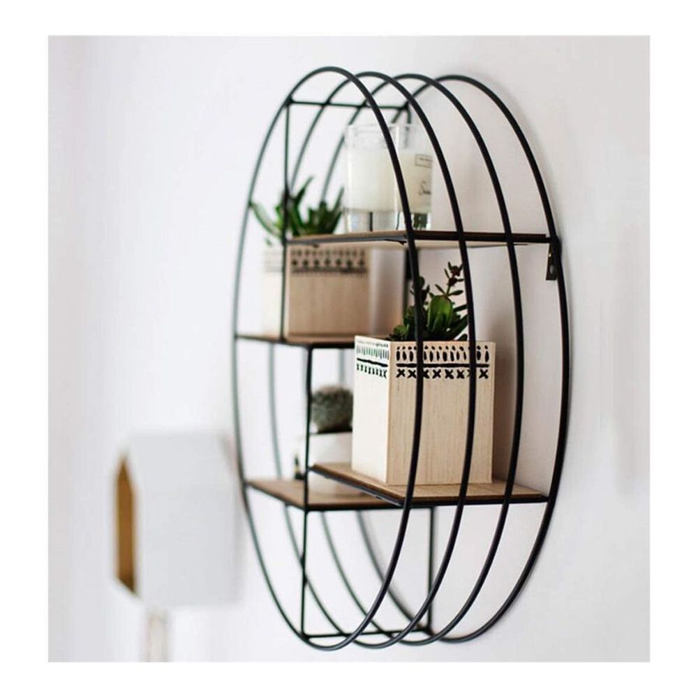 Estante Flotante De Pared Met&aacute;lico Decorativo De 4 Niveles image number 3.0