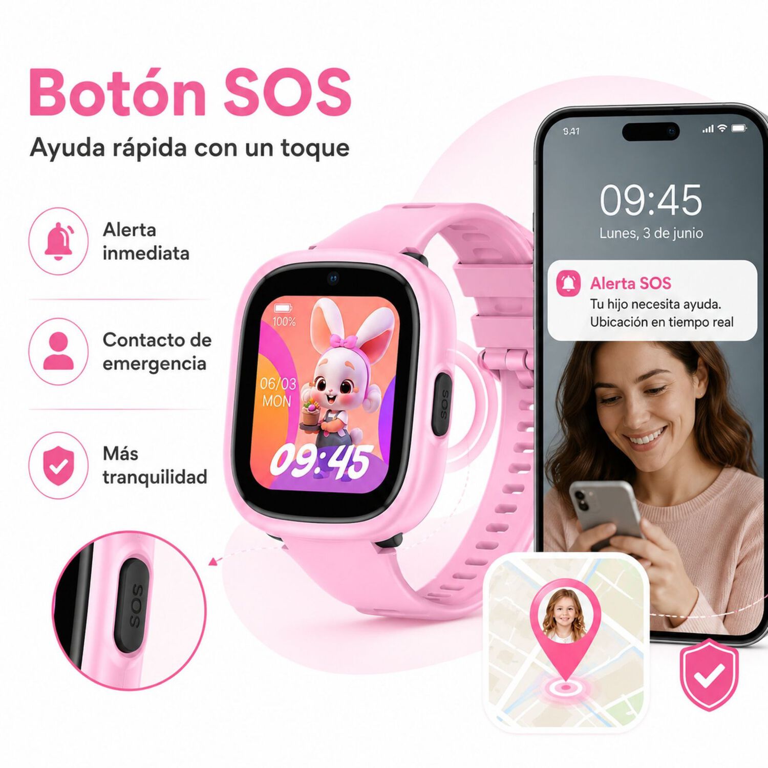 Smartwatch Infantil Lagenio K3 4g Gps Sos Videollamadas image number 5.0