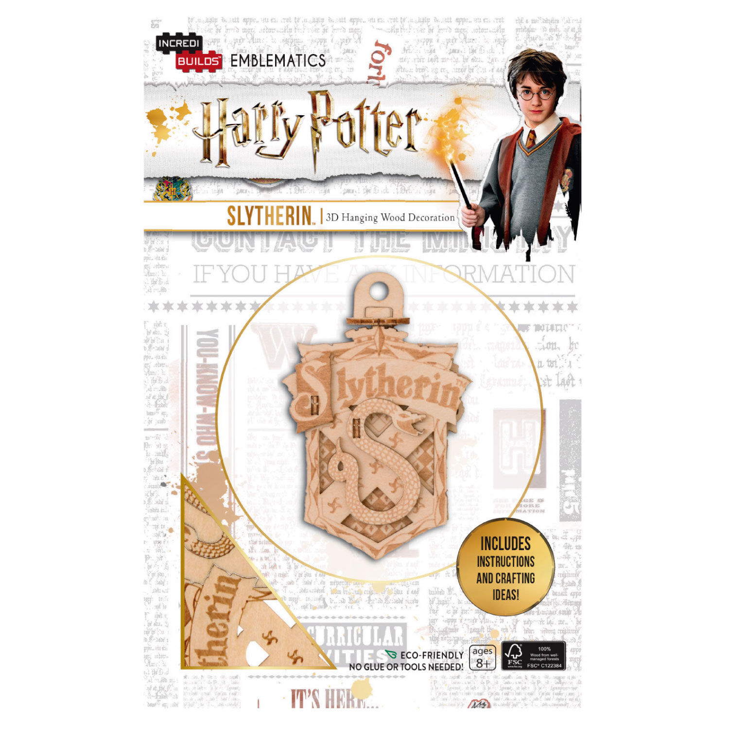 Emblema Harry Potter Slytherin Modelo Armable En Madera image number 0.0