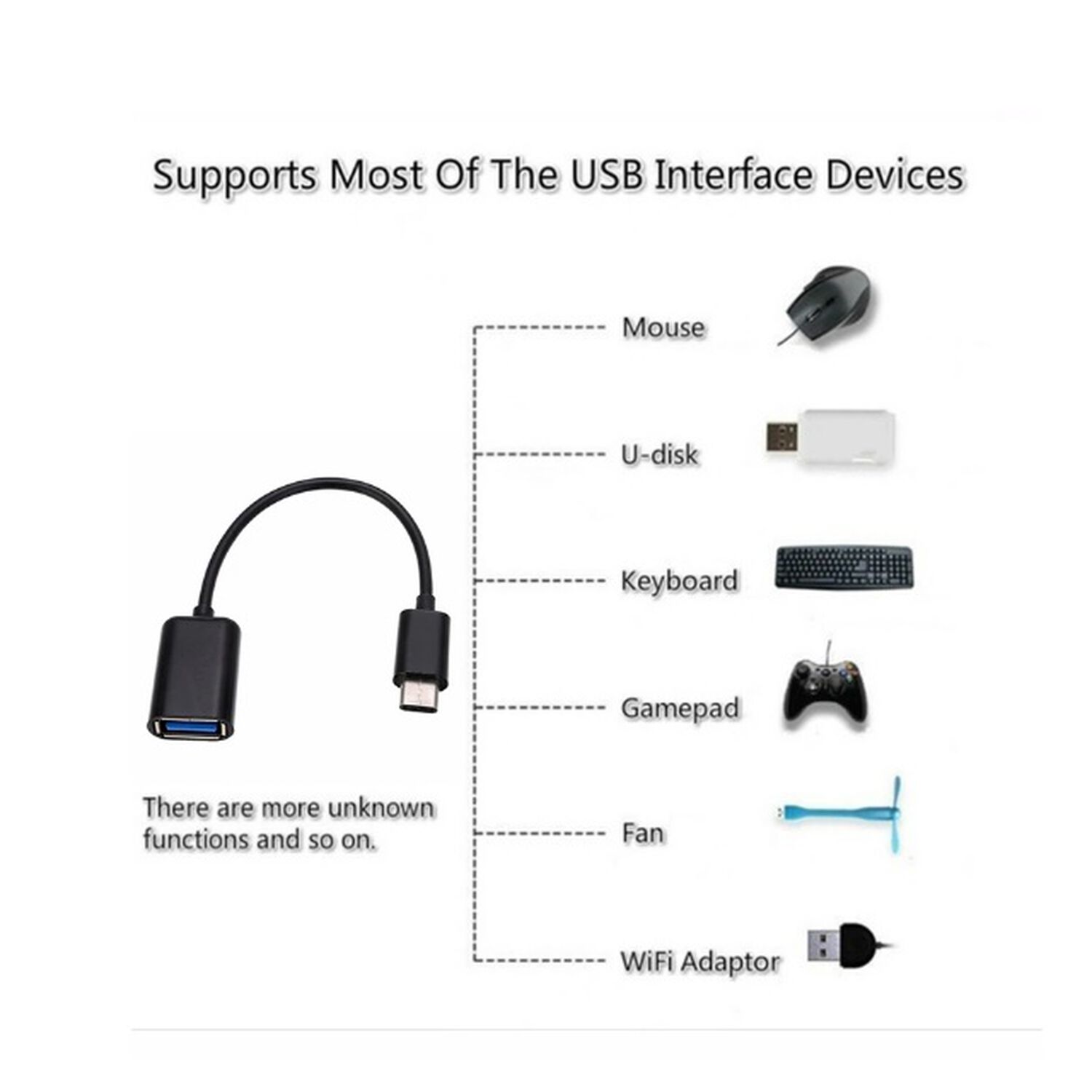 Adaptador Cable Tipo C A Usb Conversor Tipo C Macho A Usb Normal Hembra Celulares image number 5.0