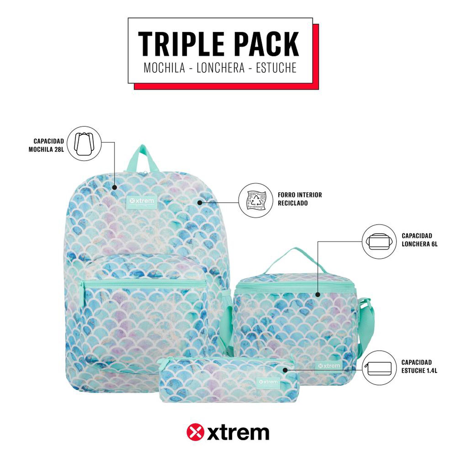 Triple Pack 5xt Mochila Ni&ntilde;o Xtrem image number 6.0