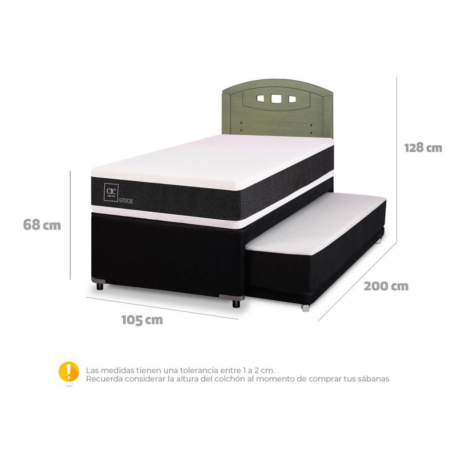 Cama Nido Cic Divan / 1.5 Plazas / Base Funcional + Respaldo image number 5.0