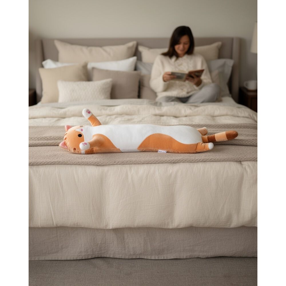 Peluche Almohada Gatito Largo Gato Kawai Grande image number 2.0