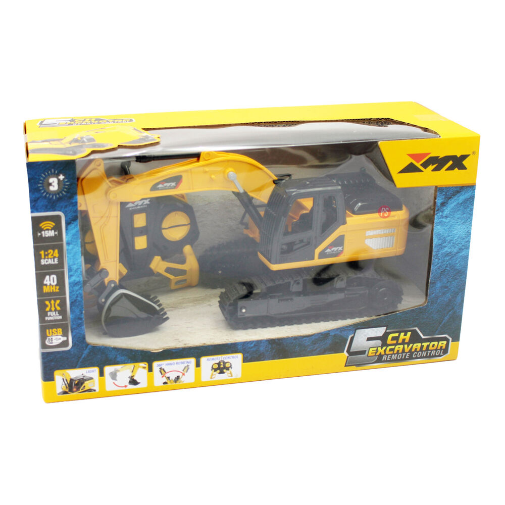 Maquina Excavadora Juguete Rc Con Luz Escala 1:24 - Ps image number 2.0