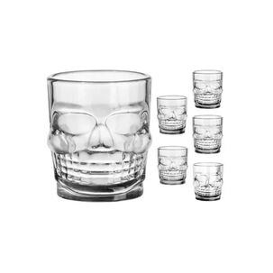Set 6 Vasos Shot Diseño Calavera 65ml Diversion Asegurada