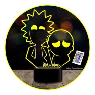 Lampara 3d Rick And Morty Control Remoto 16 Colores