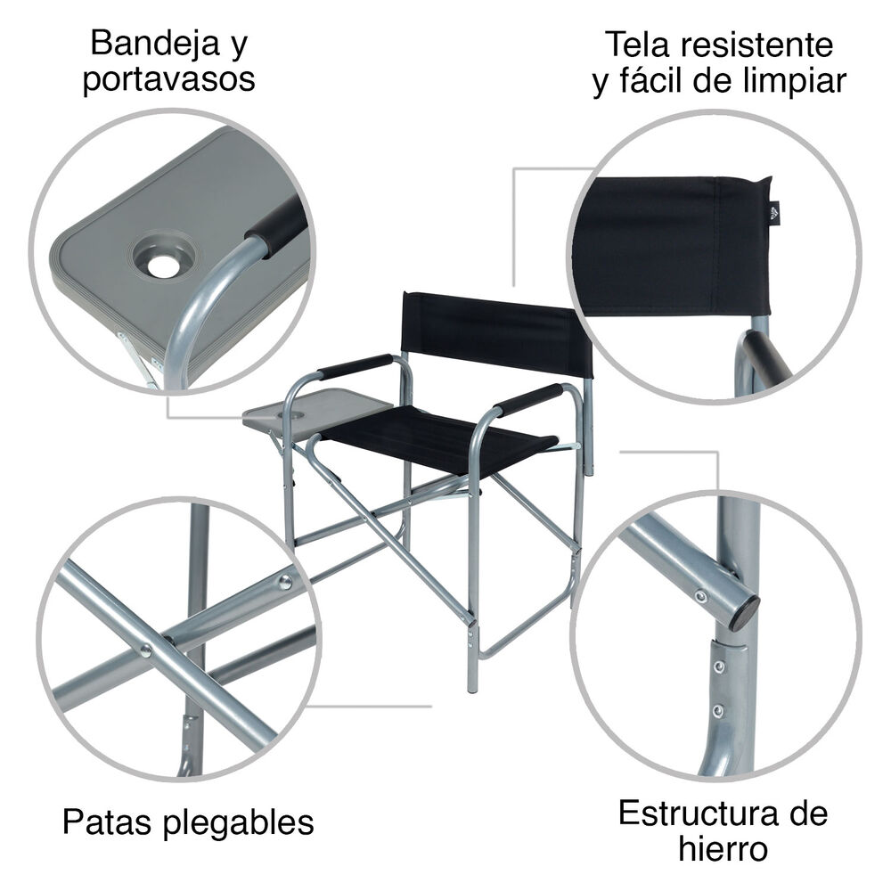 Silla Con Bandeja Plegable Negro image number 3.0