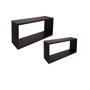 Set De 2 Cubos Madera Negro 40x27x12 - 37x24x12 Cm. Vgo