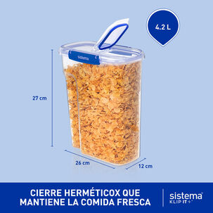 Contenedor Hermético Para Cereal Sistema Klip It Plus 4.2 L