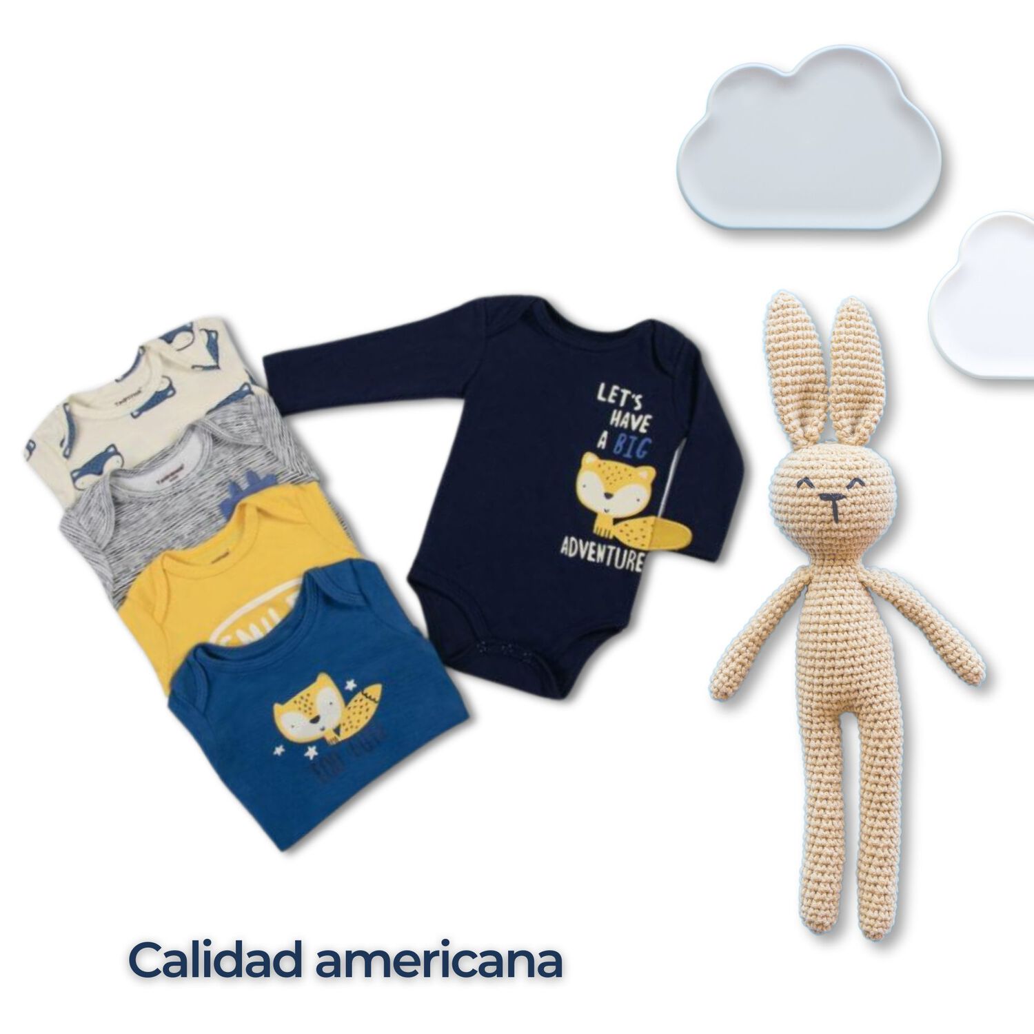 Pack 5 Bodys Ni&ntilde;o Manga Larga Tedmimak 100% Algod&oacute;n Sunny Jungle image number 5.0