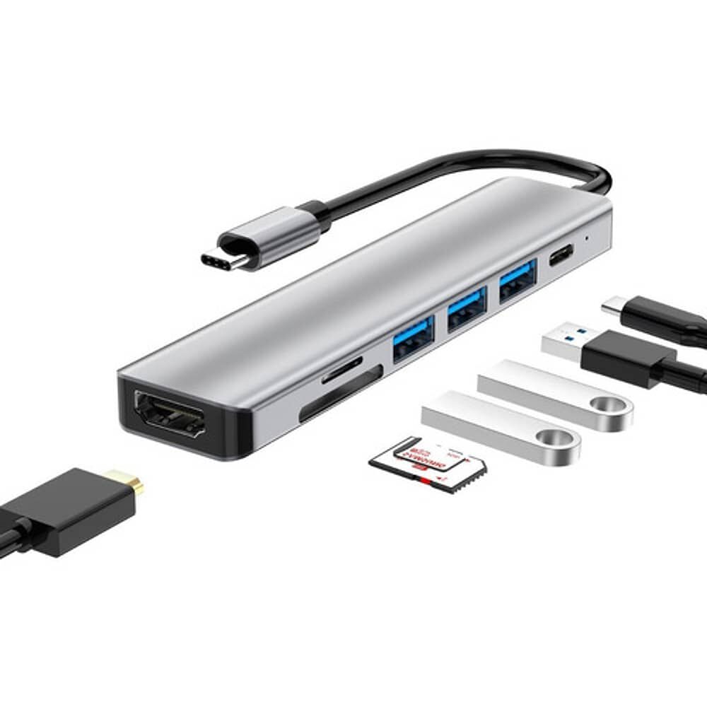 Adaptador 7 En 1 Entrada Tipo C 4k Hdmi Mac Windows image number 0.0