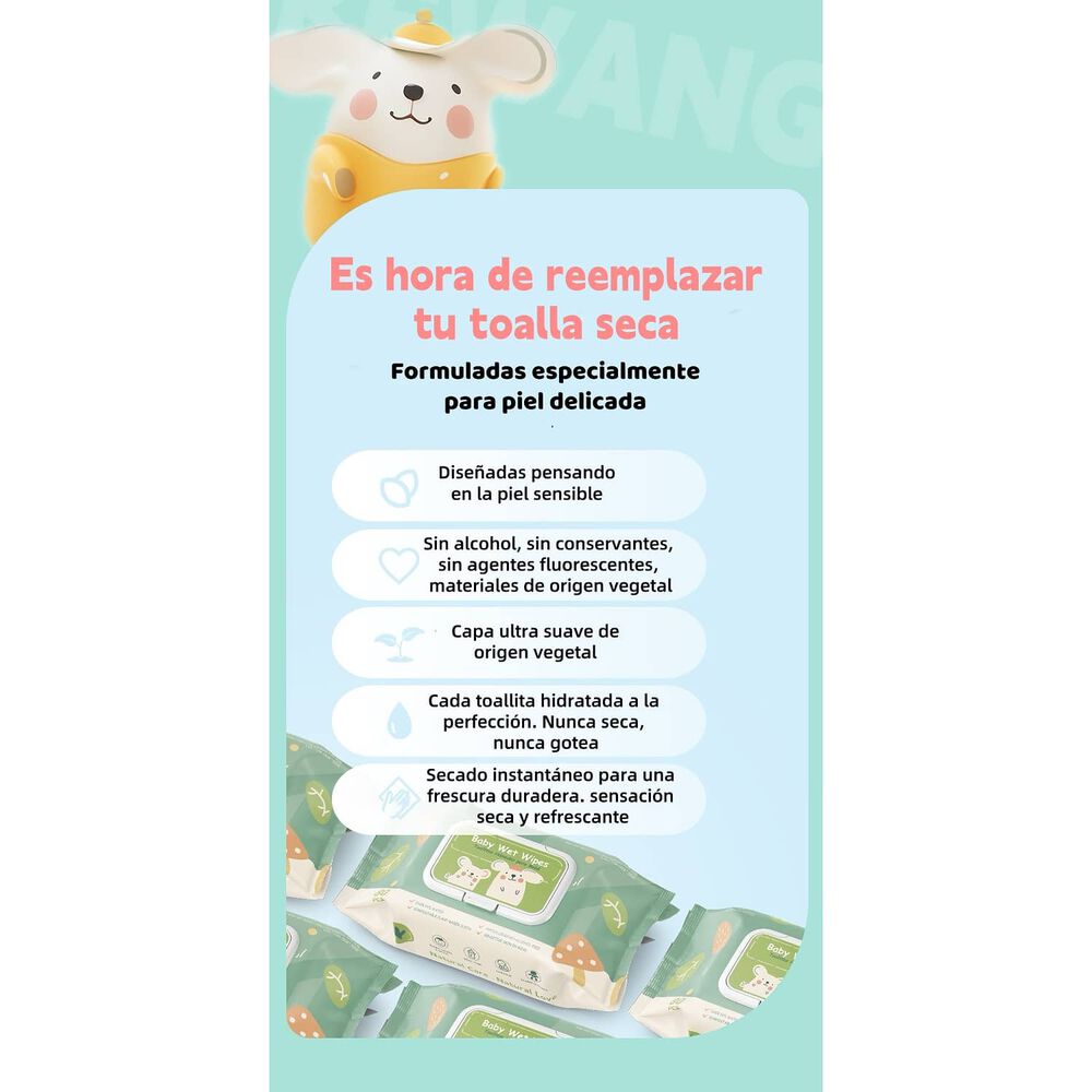 Toallitas H&uacute;medas Con Tapa Pack 2x80 Unidades Lubabycas image number 3.0