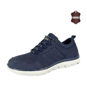 Zapato De Cuero Casual Munia Azul London Adixt