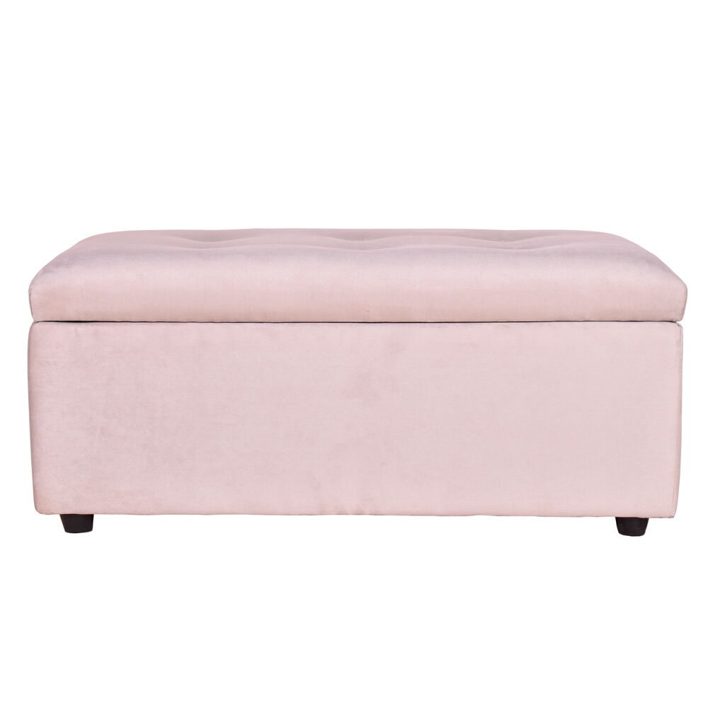 Banqueta Baul Felpa Beige 95x50x45 image number 1.0