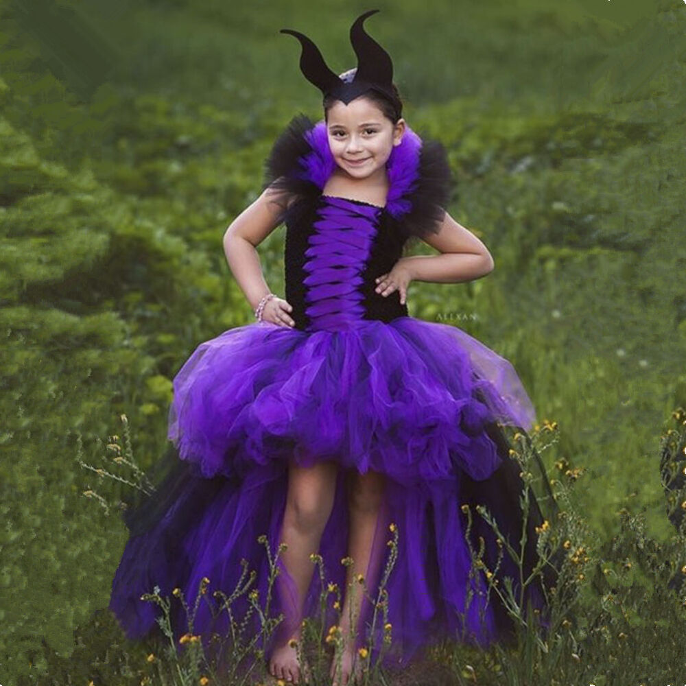 Disfraz Malefica Niña Morado Frondoso Cod.21205 image number 2.0
