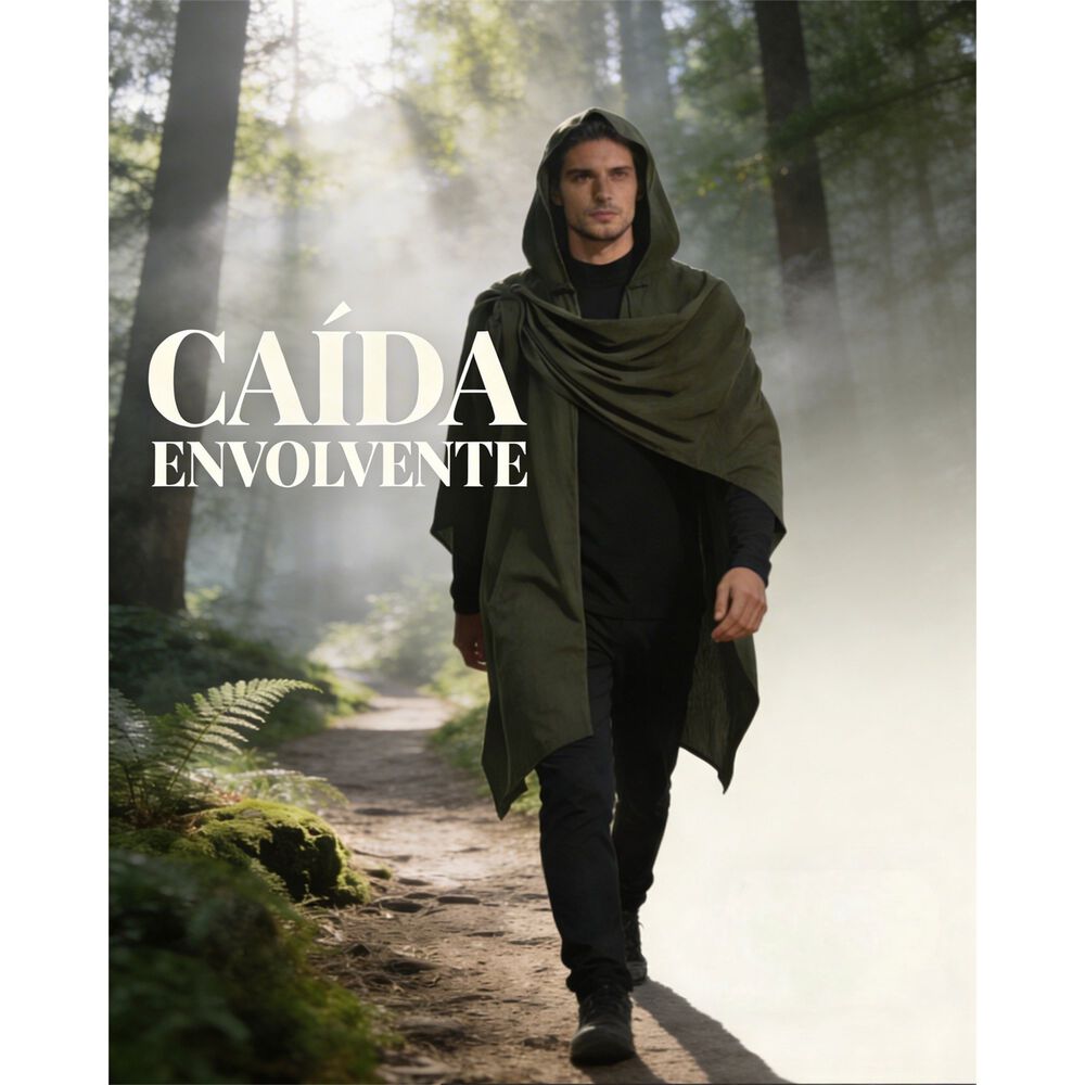 Disfraz Tunica Capa Con Capucha Medieval Con Broche Para Cosplay Halloween Y Teatro Unisex image number 15.0