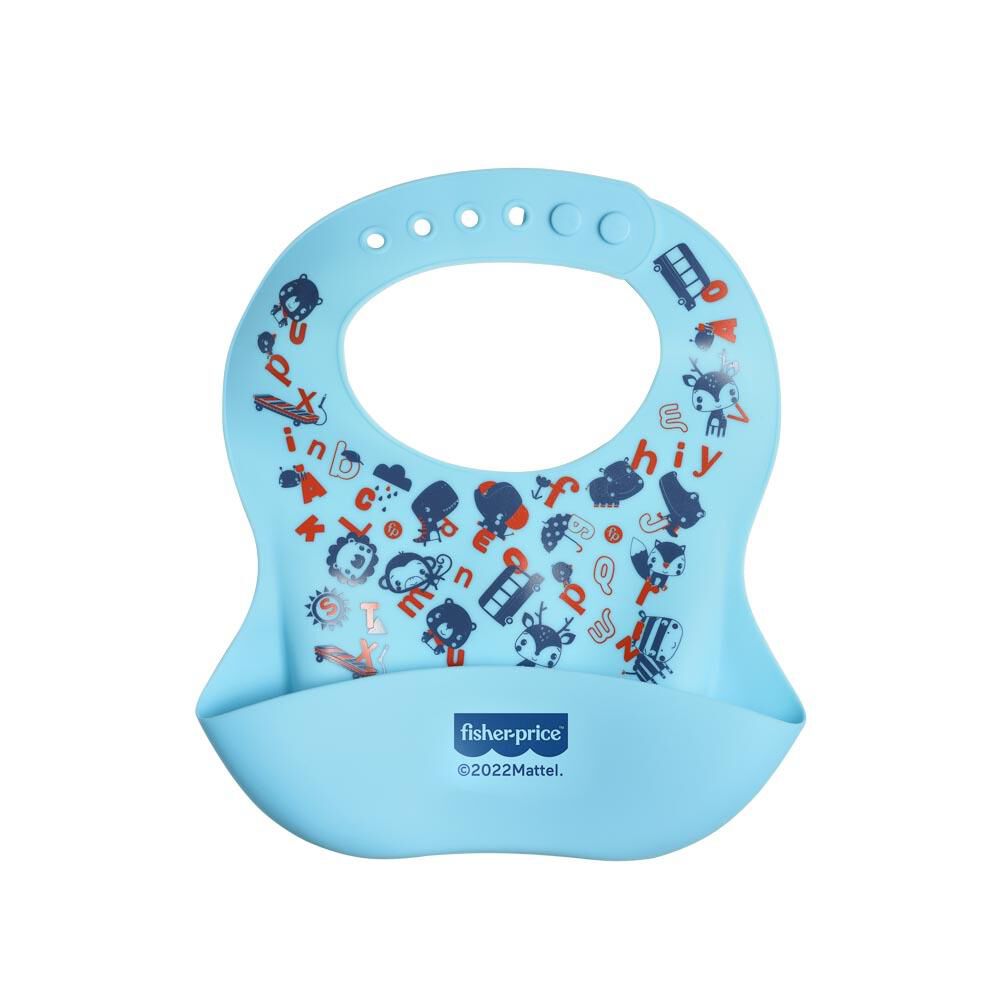 Babero De Silicona Fisher Price Yummy Azul Bb1185 image number 2.0