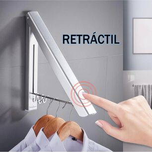 Colgador Ropa Plegable Retr&aacute;ctil Gris Alta Calidad