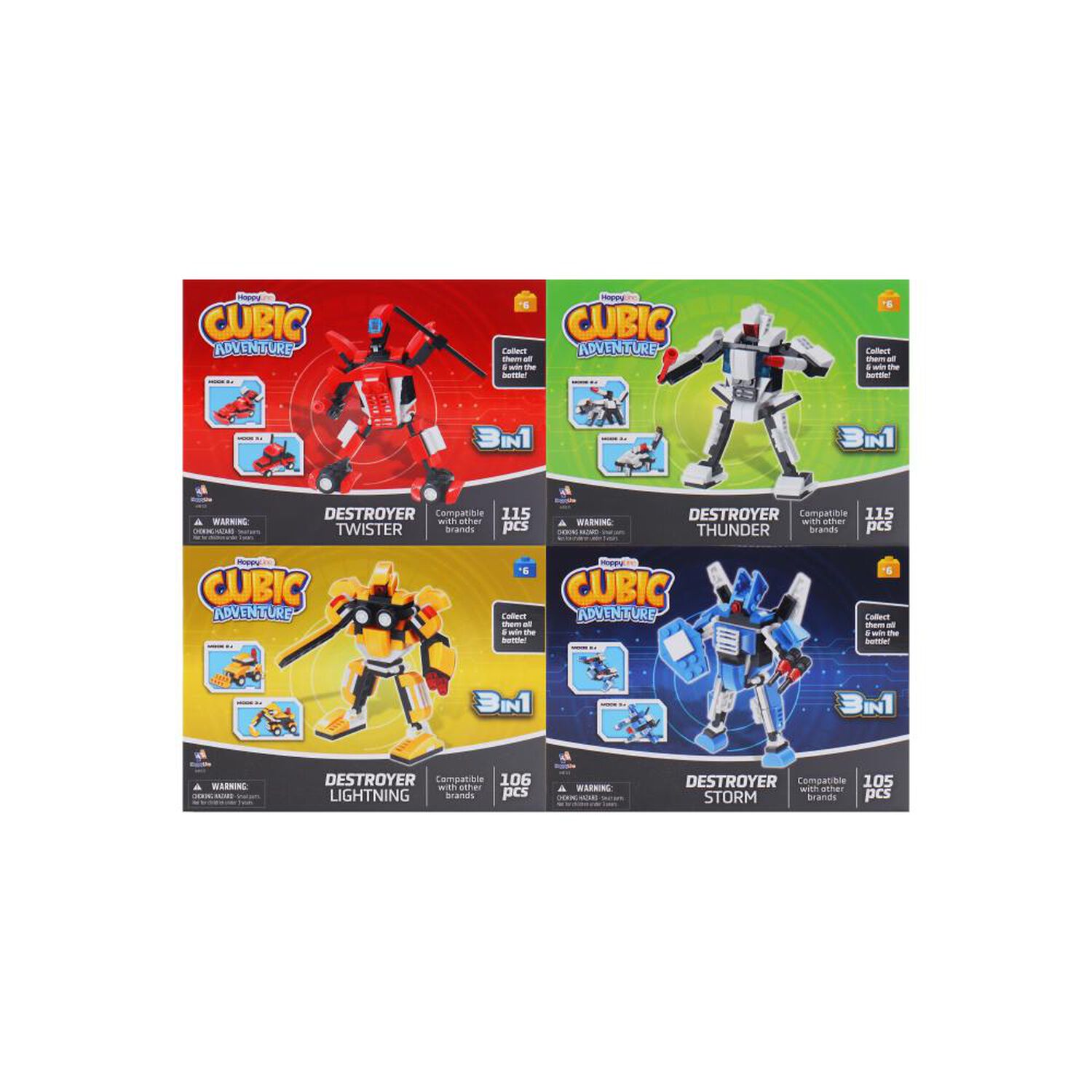 Bloques Happy Line Robots 3 En 1 image number 1.0
