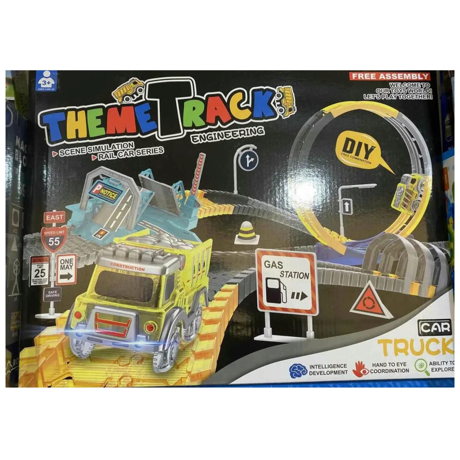 Juguete Pista De Camion Con Giro 360 165 Piezas Infantil image number 0.0