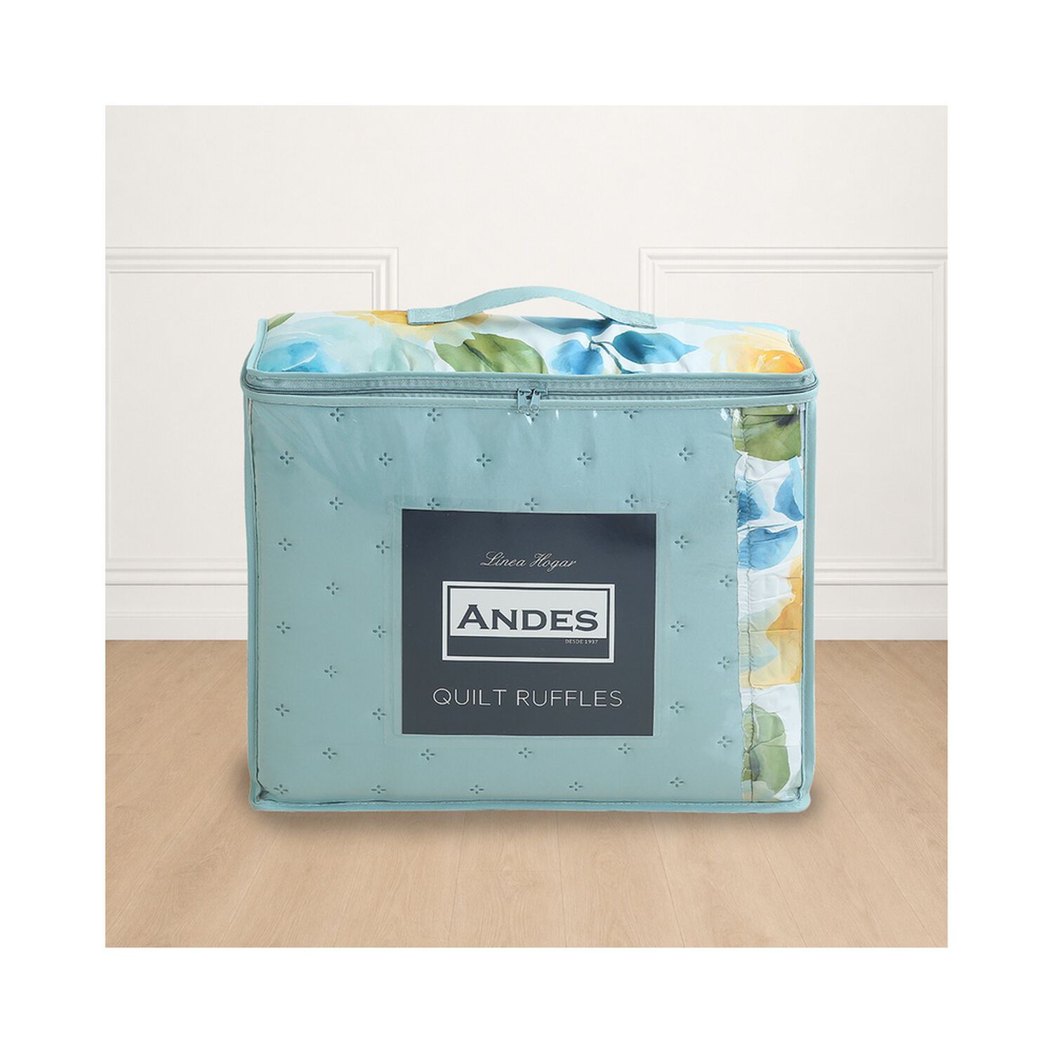 Quilt Andes Ruffles Aqua 2 Plazas image number 1.0