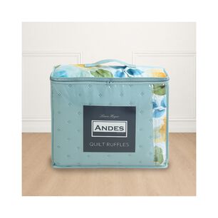 Quilt Andes Ruffles Aqua 2 Plazas