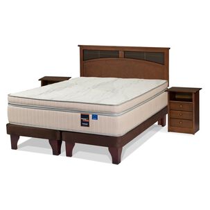 Cama Europea Flex Máximo Cobre / 2 Plazas / Base Dividida + Set De Maderas