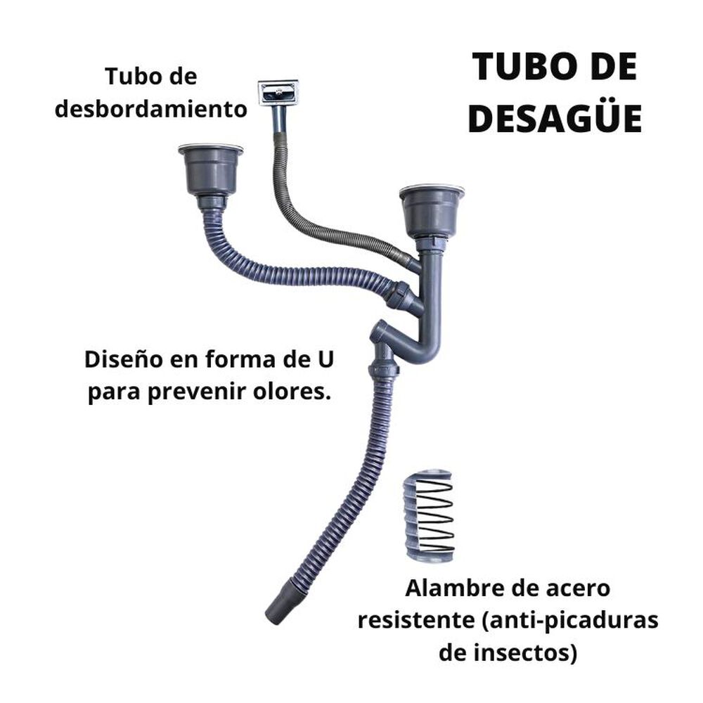 Lavaplatos Doble Moderno Funcional Acero Inoxidable image number 2.0