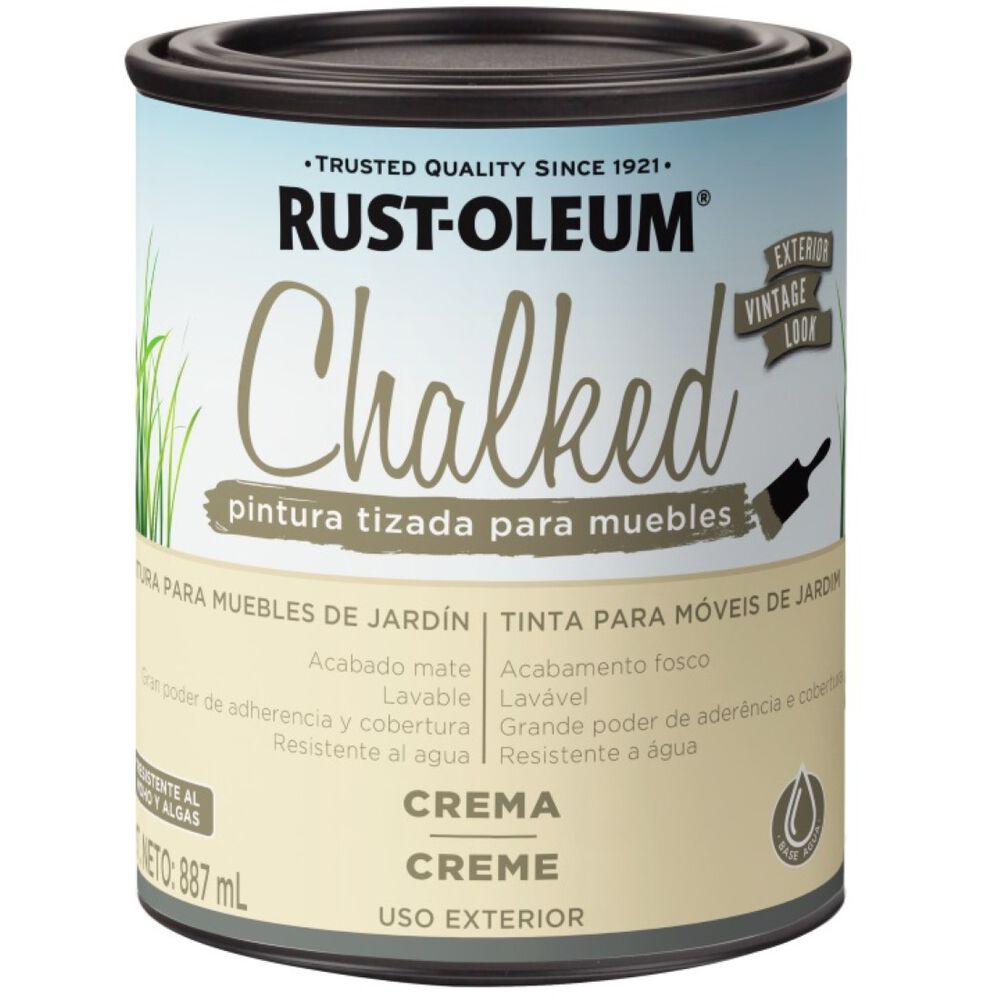 Pintura Chalked Tizada Exterior Base Agua 877ml Crema - Rust Oleum image number 0.0