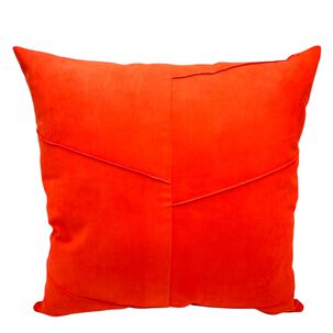 Pack De 02 Fundas De Coj&iacute;n De Semicuero Sint&eacute;tico 50x50 Cm Naranjo