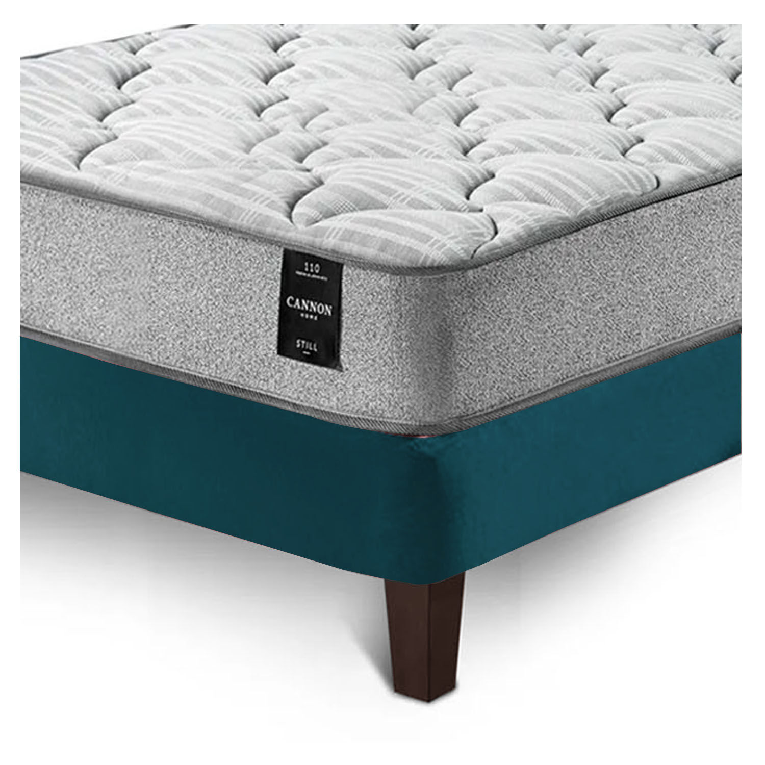 Combo Cama Cannon 1 1/2 Plaza Textil + Respaldo Tela Azul Petroleo image number 7.0