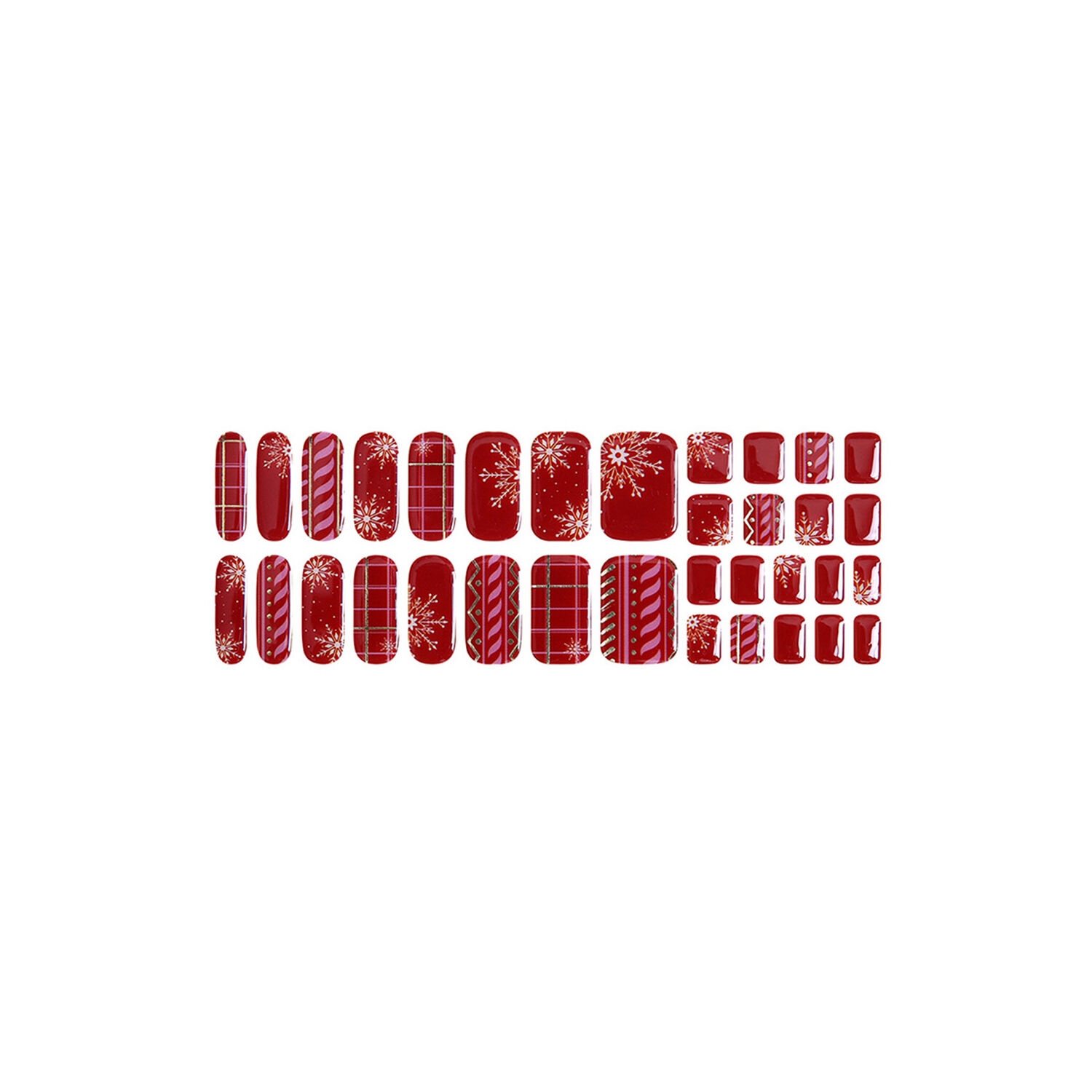 U&ntilde;as Sticker Efecto Gel Tiolla Red Snow Knit image number 1.0